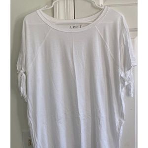 MATERNITY- summer white top with sleeve detailing